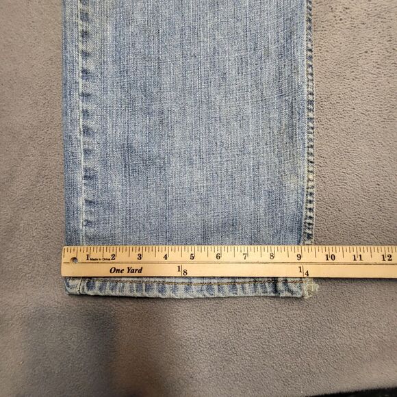 Levi's 569 Jeans Mens 35x31 Blue Denim Loose Straight Leg Distressed Thrashed - Picture 9 of 16